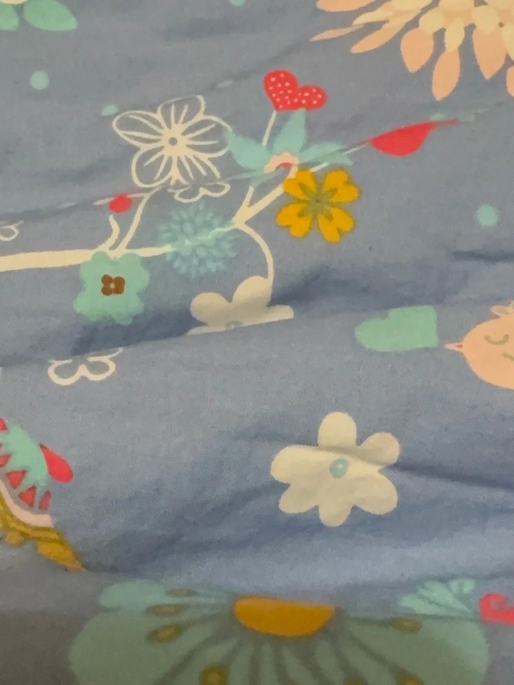 Matilda Jane. Blue Floral & Deer Ruffle Sleeping bag. Like New!